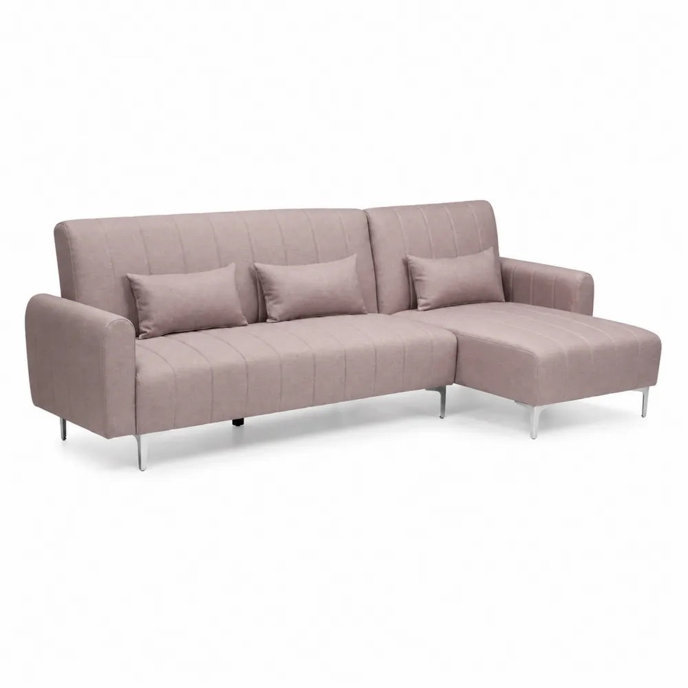 Canapé d'angle en tissu avec méridienne Beige